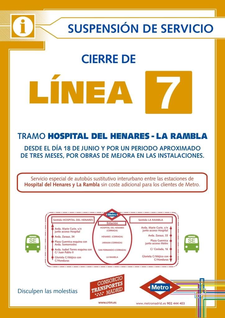 Resultado de imagen de la línea 7b del metro madrid