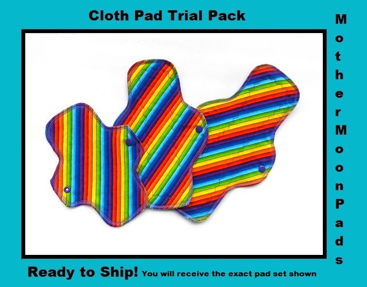 Rainbows<br> Reusable Cloth Menstrual Pad Trial Pack