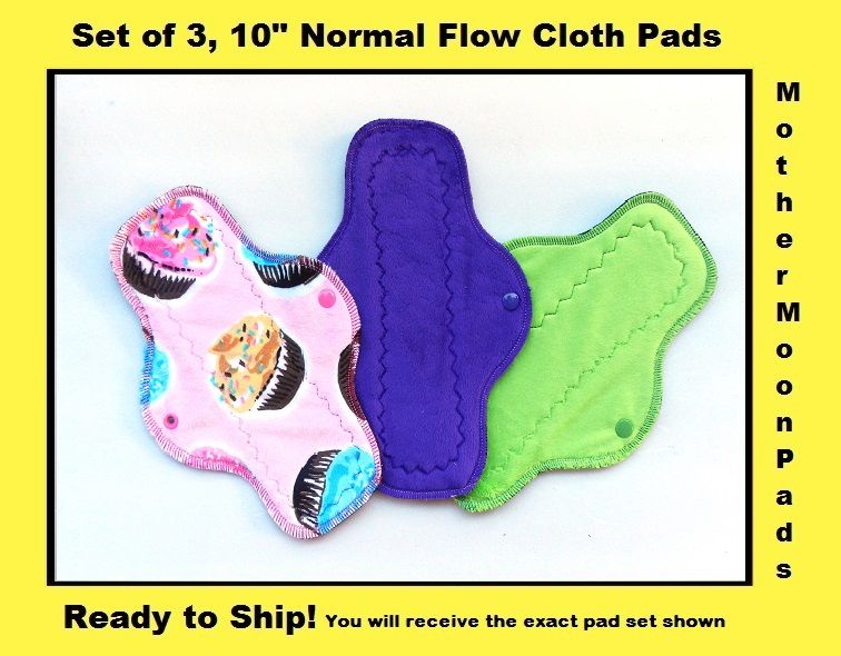 Cupcakes<br> Set of 3, 10" Normal Flow Pads