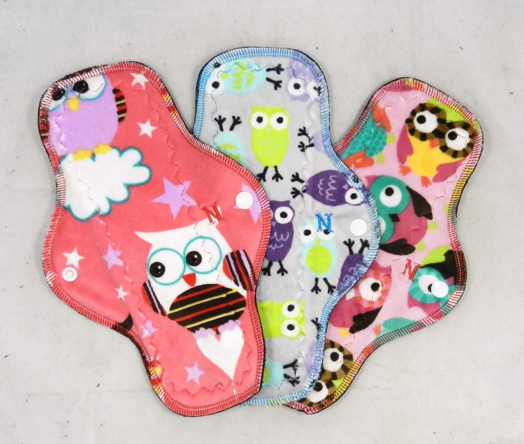 Minky Owls <p>Normal Flow Mama Cloth Pads