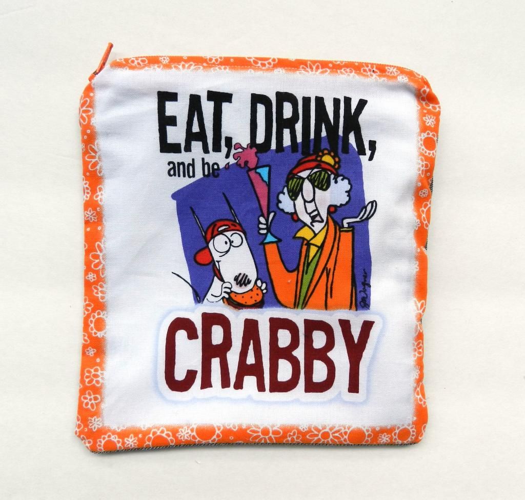 Eat, Drink, and be CRABBY<br> 6x7" Cloth Pad WetBag