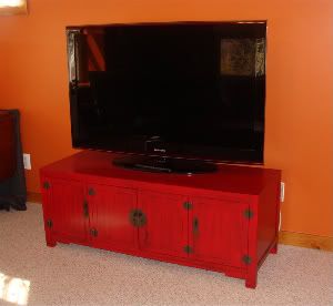 wall color &amp; tv console