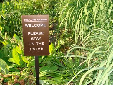 Lurie gardens sign