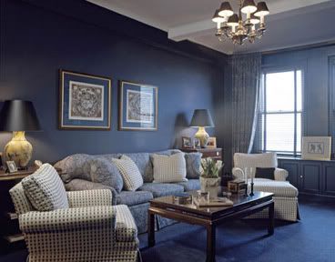 dk blue living room