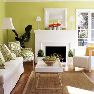yellow green living room