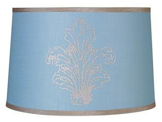 Lamps Plus, blue fleur-de-lis drum lamp shade, $70