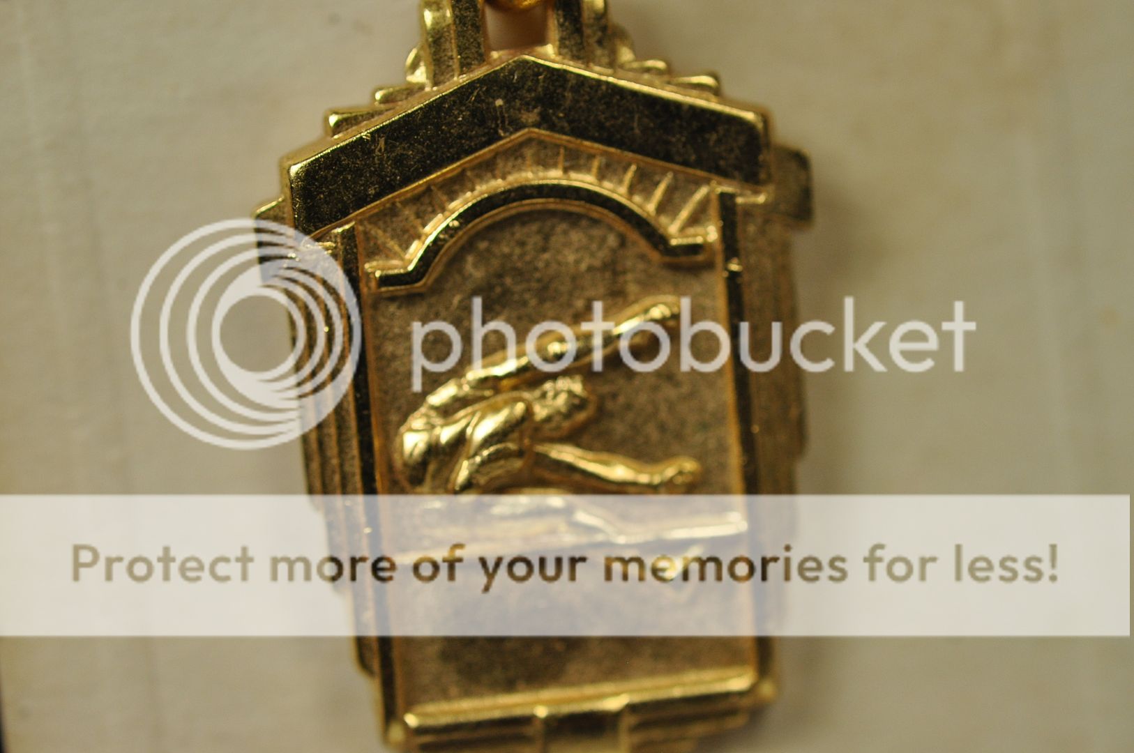 Vintage 1957 Class B High Jump Medal Award Pin Gold  