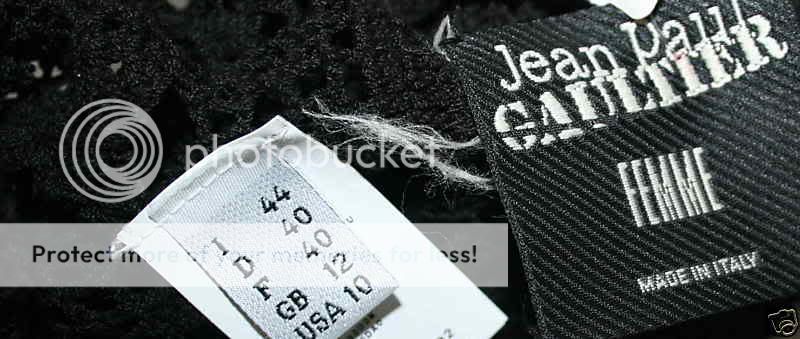 JEAN PAUL GAULTIER Black Crochet Knit Dress NEW 44 10  